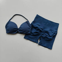 Load image into Gallery viewer, Yoga set for women, fitness, breathable, quick drying training, beautiful back, gathered underwear, high waist, hip lifting shor
