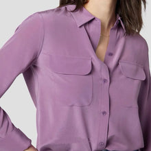 Load image into Gallery viewer, Women Real Silk Shirts Classic Double Pockets Solid Color Casual Fashion Long Sleeve Thin Shirt Blouses Tees
