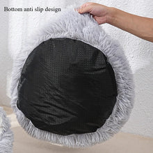 Load image into Gallery viewer, 1PC comfortable striped plush pet bed, suitable for cats and dogs,warm,deep sleep round nest,filling,gray,soft,indoor
