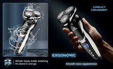 Load image into Gallery viewer, Rechargeable Electric Shaver for Men All in One Trimmer Set with Nose Trimmer Sideburns Trimmer Face Cleaning Brush
