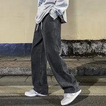 Load image into Gallery viewer, Men's Jeans Korean Version Student Casual Pants High Street Straight Loose Wide Leg Jeans Black Grey Blue Baggy Jeans
