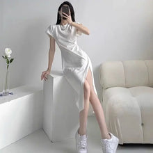 Load image into Gallery viewer, Chic Minimalist White Midi Dress
