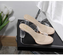 Load image into Gallery viewer, Women's High Heels, 2024 Summer New Waterproof Table with A Line Not Tired Feet Thick Crystal Slippers, Women's Shoes
