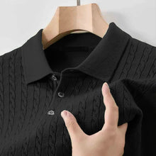 Load image into Gallery viewer, V-Neck Lapel Knit Polo Sweater
