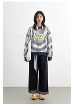 Load image into Gallery viewer, Striped Dog Print Loose Tee
