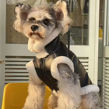 Load image into Gallery viewer, Pet Dog Jacket Autumn/Winter Thick Velvet Leather Sleeveless Vest Jacket Tank Top Integrated Coat Puppy Clothes for Small Dogs
