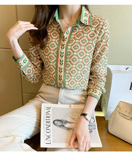 Load image into Gallery viewer, Fashion ladies shirts New elegant Women Blouses Long Sleeve Button-Down Tops blusa mujer
