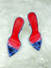 Load image into Gallery viewer, Sharp Pointed High Heels Red Super High Heels Slippers Women's Slim Heels Exposed Toes Half Drag Simple and Fashionable Sandals
