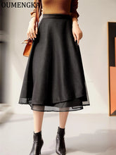 Load image into Gallery viewer, Chic Wrap A-Line Knee Skirt
