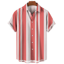 Load image into Gallery viewer, Striped Hawaiian Casual Shirt Men
