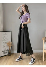 Load image into Gallery viewer, Women Pants Culottes Elastic Wide Leg Irregular Hem Double Layers Korean Trousers Summer Casual Loose Pleated Pants
