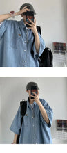 Load image into Gallery viewer, 2025 Shirts Men Clothing Fashion Short Sleeve Summer Korean Style Loose All-match Cargo Handsome Homme Solid Tops Harajuku

