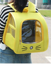 Load image into Gallery viewer, Breathable Oxford Pet Cat Carrier Backpack for Small Dogs, Portable Transparent Travel Outdoor Bag with Side Mesh Pockets, Airy
