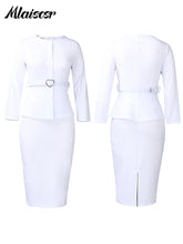 Load image into Gallery viewer, Pencil Midi Dress with Waist Sash

