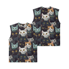 Load image into Gallery viewer, Black Bats Cute Cats Kitty Men Tank Top Gym To Street Sleeveless Bold Color Breathable Training Fit Vest Muscle Fitness Clothing
