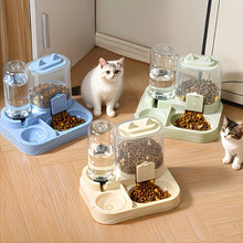 Load image into Gallery viewer, 2-in-1 Large Pet Feeder &amp; Water Dispenser, Dry Wet Separation, Durable Plastic, Transparent, No Battery, For Cats Dogs Travel
