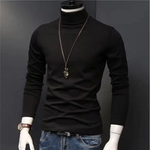 Load image into Gallery viewer, Slim Black Turtleneck Tee Men
