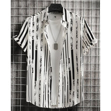 Load image into Gallery viewer, Hawaiian Shirts For Men 3d Striped Print Short Sleeve Shirts Summer Loose Casual Tops Simple Fashion Oversized Men Clothing
