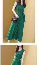 Load image into Gallery viewer, Elegant Sleeveless V-Neck Midi Dress
