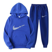 Load image into Gallery viewer, Men Tracksuit 2 Pieces Sets Hooded Sweatshirt +Drawstring Pants Male Hoodies Running Sportswear Men Women Autumn Sportwear
