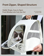 Load image into Gallery viewer, Breathable Oxford Pet Cat Carrier Backpack for Small Dogs, Portable Transparent Travel Outdoor Bag with Side Mesh Pockets, Airy
