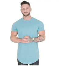 Load image into Gallery viewer, Muscle Fitness T-shirt Summer Men's Athleisure Workout short sleeve T-shirt High Quality cotton Men T-shirt Gym Sport Shirt Tops
