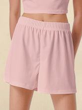 Load image into Gallery viewer, Casual Shorts Women 2024 New Summer Simple Comfortable Elastic Waist Cool Breathable Solid Color Casual Sports Five Quarter Pant
