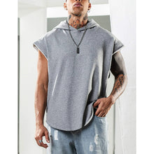 Load image into Gallery viewer, 2026 Men Tank Top  Fitness Training Pullover Leisure Fashion Sleeve Men's Hooded Vest Solid Color Tank Tops For Male
