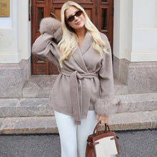 Load image into Gallery viewer, Fox Fur Woolen Coats Women's Short Coat Office Lady Removable Elegant Double-sided Wool Overcoat 2025 New Cardigan Jacket
