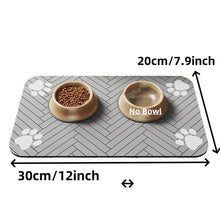 Load image into Gallery viewer, Pet Feeding Mat-Absorbent Pet Placemat Rubber Backing Quick Dry Water Mat for Dog Cat for Food and Water Bowl with Waterproof
