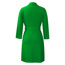 Load image into Gallery viewer, Pleated Notched Collar Midi Dress
