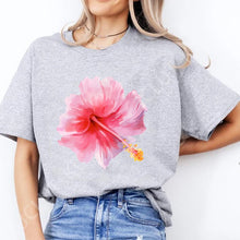 Load image into Gallery viewer, Pink Hibiscus Casual Y2K Tee
