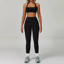 Load image into Gallery viewer, TRY TO BN Gym Sets Woman 2 Piece Yoga Backless Top Women's Tracksuit High Waisted Leggings Butt Lifting Fitness Workout Clothes

