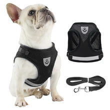 Load image into Gallery viewer, Pet Leash Undershirt Harnesses Mesh Breathable Adjustable Easy Control Reflective Undershirt Dog Harness Collar

