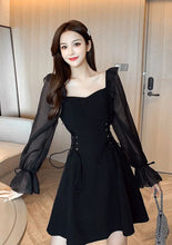 Load image into Gallery viewer, Coquette Lace-Up Mini A-Line Dress
