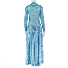 Load image into Gallery viewer, Floral Turtleneck A-Line Maxi Dress

