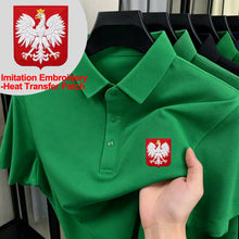 Load image into Gallery viewer, Poland Coat Of Arms Print Polo Shirt Mens Casual Breathable Lapel Tops Basic Short Sleeve T-Shirts Summer Commuting Male Clothes
