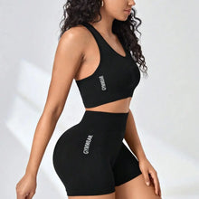 Load image into Gallery viewer, Women Yoga Set Bra Shorts Set Seamless Fitness Tracksuit Gym Running Shorts Sports Set Workout Shockproof Vest Outfit
