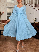 Load image into Gallery viewer, Elegant Party Dress For Woman Evening Prom Dresses Lace Long Gown V Neck Maxi Dress White Pink Floral Lace A Line Balloon Sleeve
