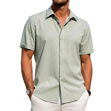 Load image into Gallery viewer, Mens Golf Shirts for Men Summer Beach Loose Shirt Button Down Short Sleeve Blouses Solid Print Casual Linen Shirts Streetwear
