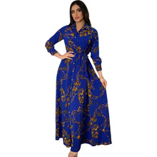 Load image into Gallery viewer, Women's Fashion  New Sexy Elegant Dress Temperament Digital Printing Long Shirt Dress Ladies Elegant Commuter Casual Dress
