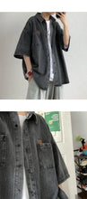 Load image into Gallery viewer, 2025 Shirts Men Clothing Fashion Short Sleeve Summer Korean Style Loose All-match Cargo Handsome Homme Solid Tops Harajuku
