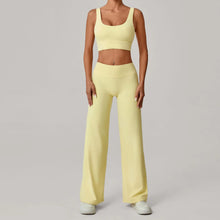 Load image into Gallery viewer, 2PCS Yoga Set Women Yoga Pant Workout Tracksuit Sportswear Gym High Waist Straight Leg Bottoms Fitness Bta Sports Suit XP01
