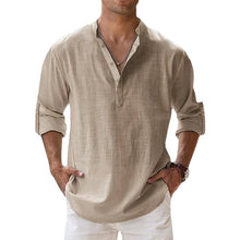Load image into Gallery viewer, Lightweight Cotton Henley Shirt Men
