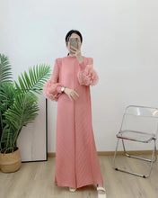 Load image into Gallery viewer, Women Elegant Evening Party Dresses 2025 Summer New Solid Colour Classic Long Sleeve Plate Flower Design Prom Dresses Female
