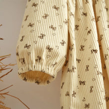 Load image into Gallery viewer, Sweet Beige Floral Autumn Girls Dress
