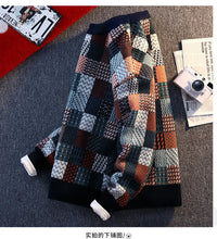 Load image into Gallery viewer, New Fashion Men Plaid Pullover Winter Sweaters Outwear Loose Casual Knitted Sweaters Male O-neck Pullovers Sweatercoats Size 4XL
