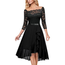 Load image into Gallery viewer, Dark Blue Elegant Midi Evening Dress
