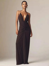 Load image into Gallery viewer, Elegant Evening Dress Pleated Straight Prom Dresses Sleeveless V-Neck Party Cocktail Gowns Wedding Guest Dress 2026 Customized

