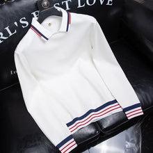 Load image into Gallery viewer, Waffle Stripe Long Sleeve Polo
